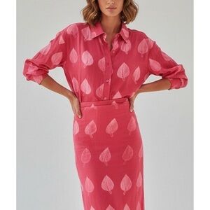 CONIGLIO PALM BEACH Classic Button Down Shirt, Sunrise Dappling Print, OS